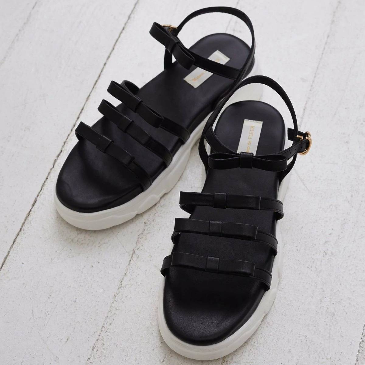 Maison de FLEUR オペラリボンスニーカーサンダル