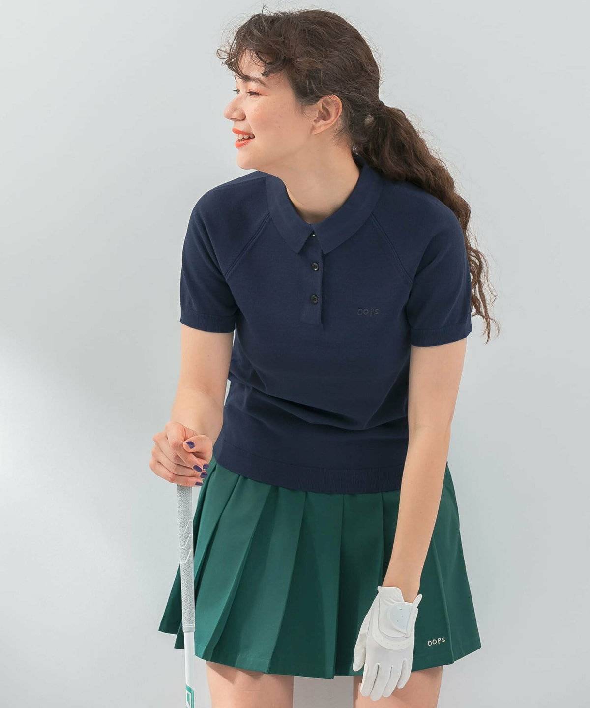 Sonny Label(サニーレーベル) OOPS 半袖ラグランニットポロシャツ