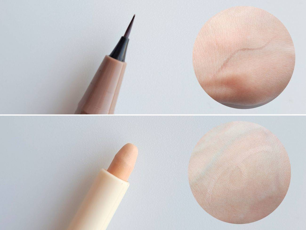 ラブ・ライナー シグネチャーフィットWエンドライナー アッシュココアの手元スウォッチ