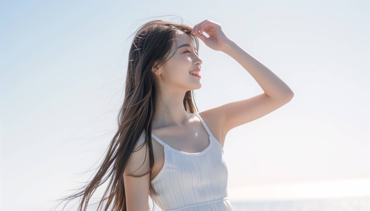 ナチュラルな服装の女性