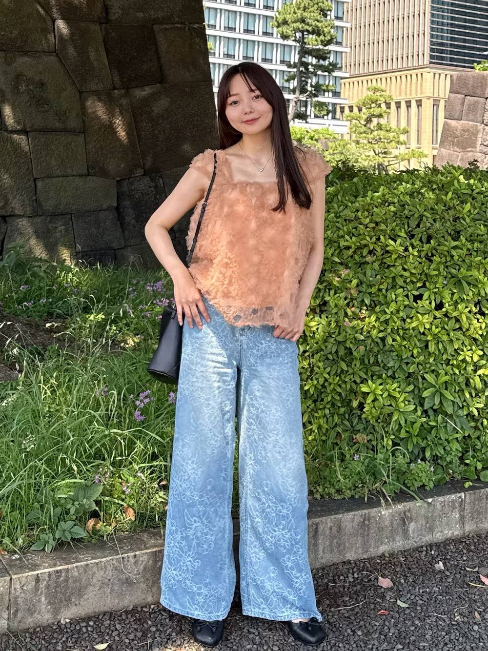 チュールブラウスを合わせる♡