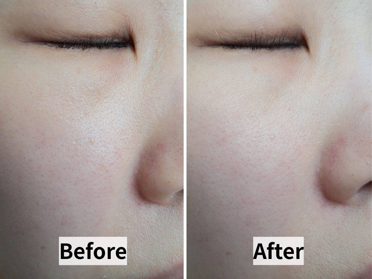 muice(ミュアイス) ピッタポイントプライマー 皮脂崩れ防止のビフォーアフター比較画像