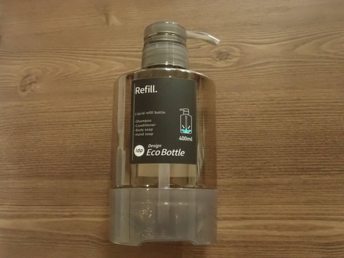 ダイソーの1dp 残さず使えるエコボトル 丸 アンバー