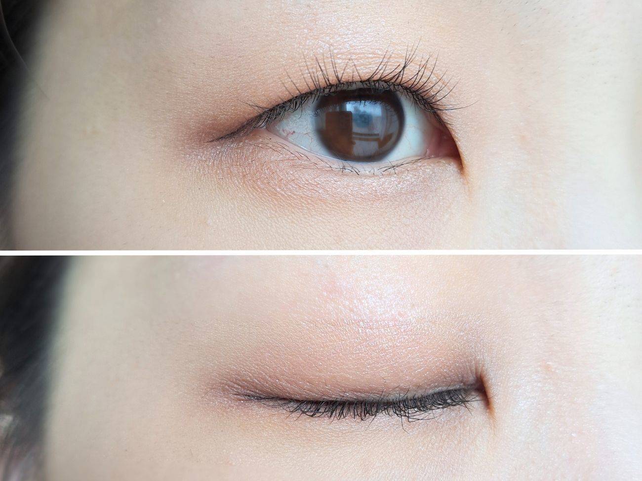 CEZANNE(セザンヌ) ライティングアップアイシャドウ 02ペタルピンクを使ったアイメイクの仕上がり