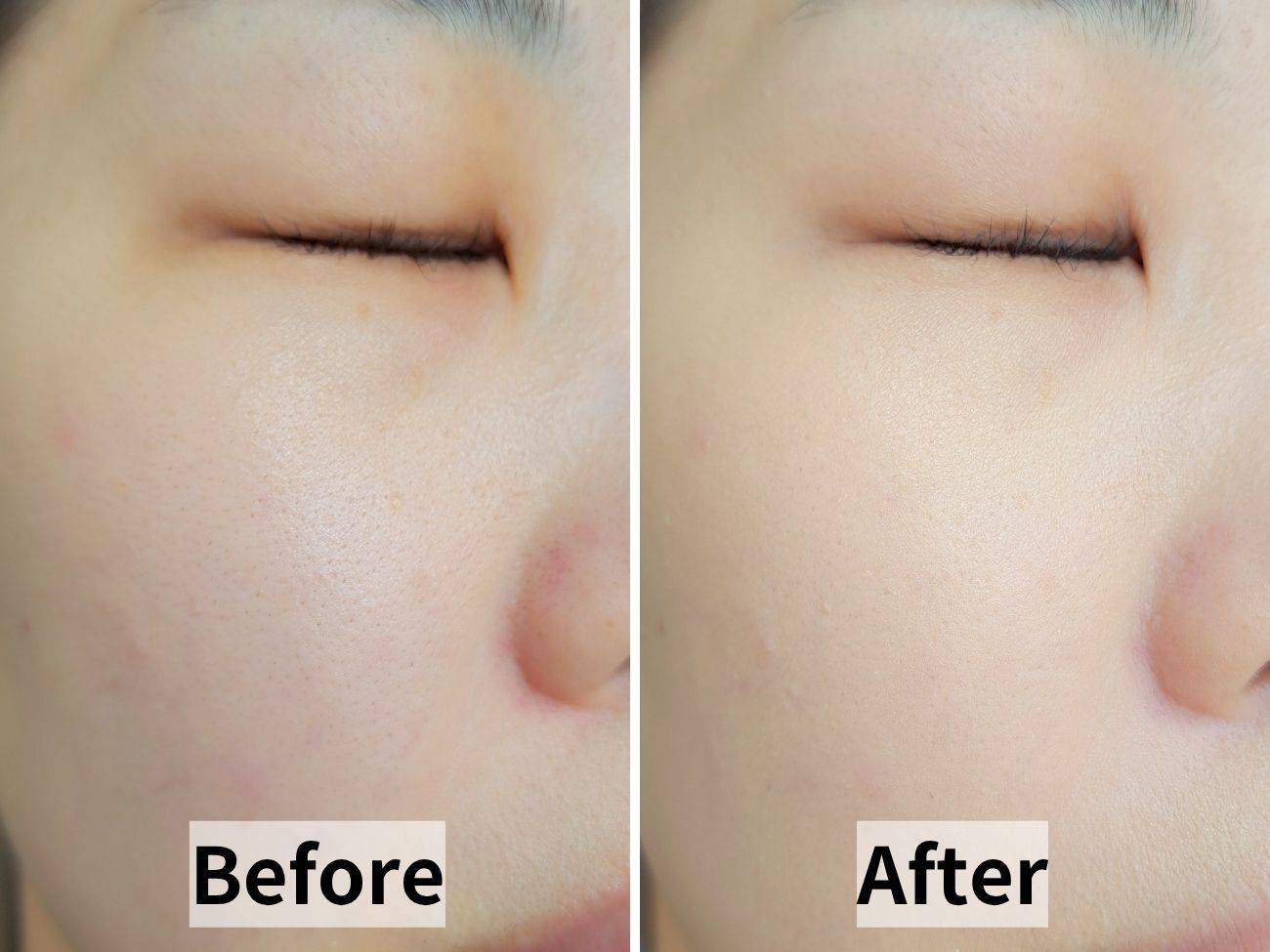 WAKEMAKE(ウェイクメイク) シームレスウェアクッション 22Nのビフォーアフター比較画像