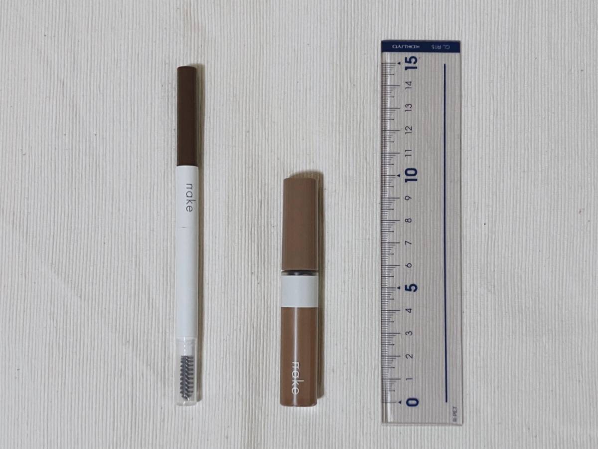 nake ネイク3in1 アイブロウ 01 ナチュラルブラウン ニュアンスオンアイブロウ 01 ウォームブラウン 本体2品 定規