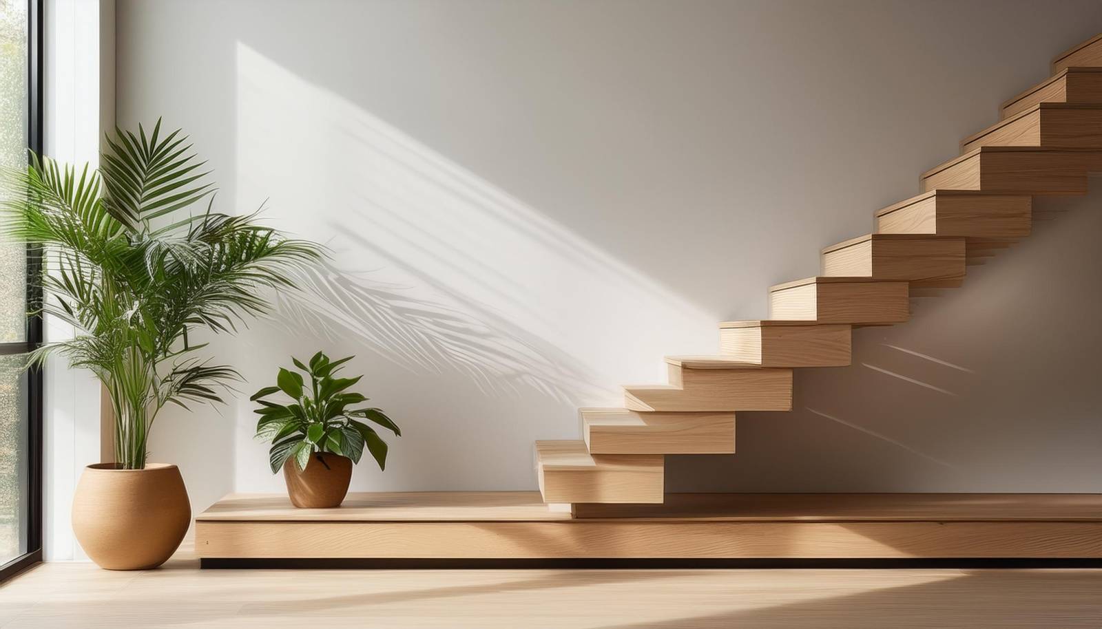 階段　魔除け　観葉植物