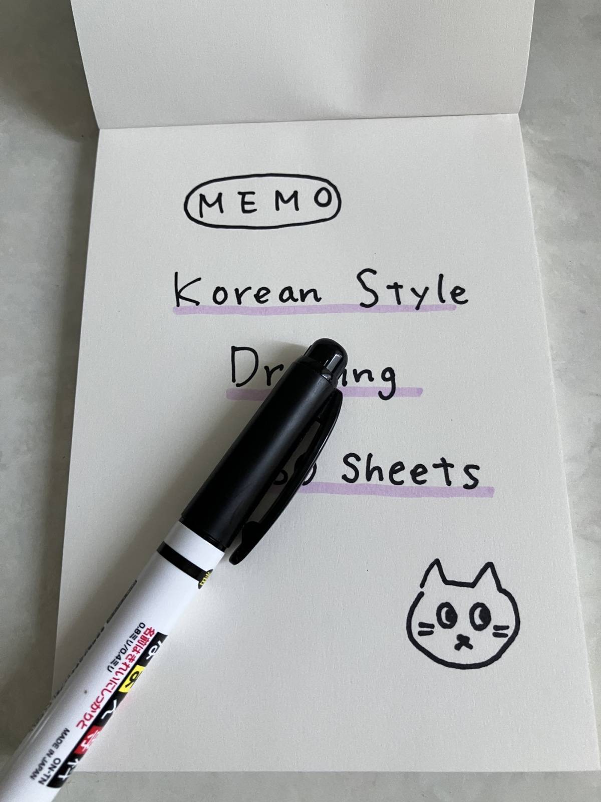 ダイソーのメモ(韓国スタイルドローイング、80枚)