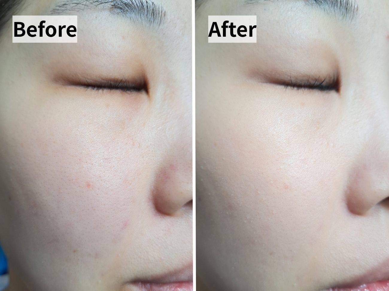 DECORTÉ(コスメデコルテ) サンシェルター マルチ プロテクション トーンアップCC 01 ライトベージュのビフォーアフター比較画像