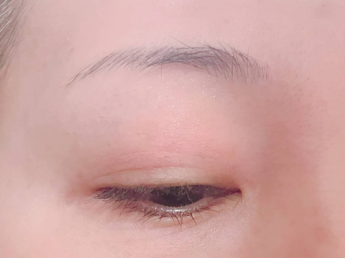 nake ネイク 3in1 アイブロウ 01 ナチュラルブラウン 塗布前 筆者目元 眉