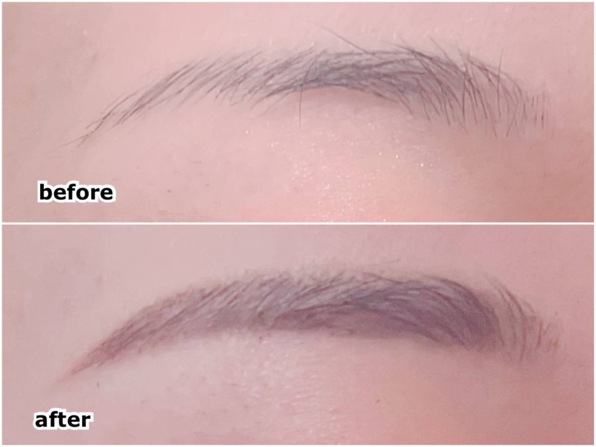 nake ネイク 3in1 アイブロウ 01 ナチュラルブラウン before after 塗布前 塗布後 筆者眉
