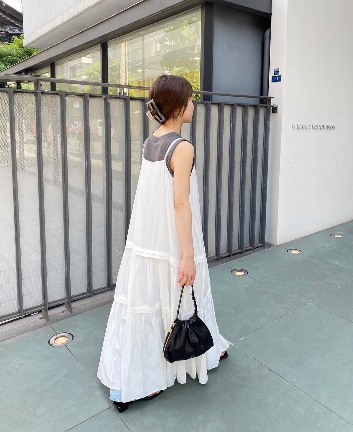 オーガニックコットンティアードワンピ