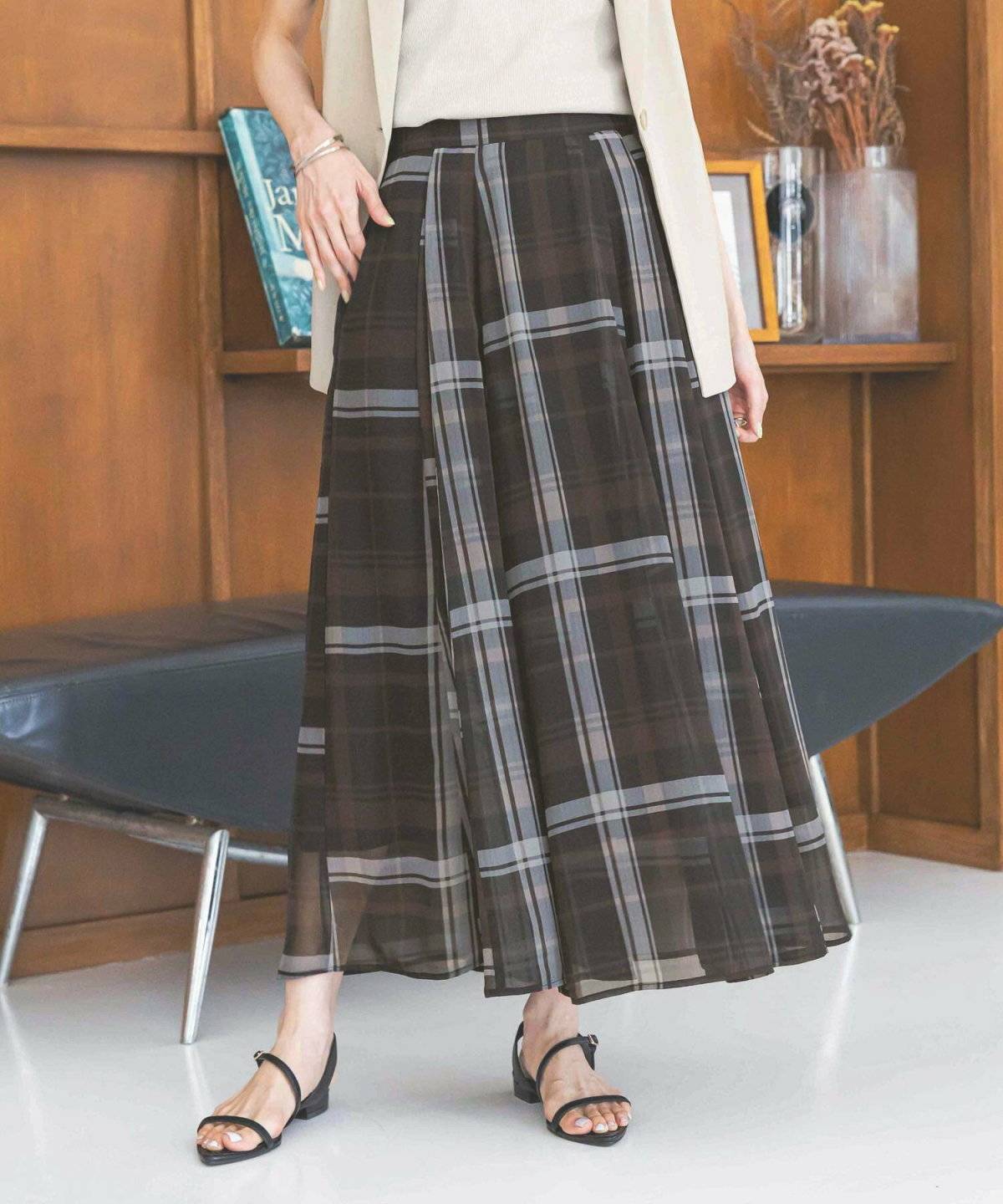 GLOBAL WORK(グローバルワーク) シアータックフレアスカート