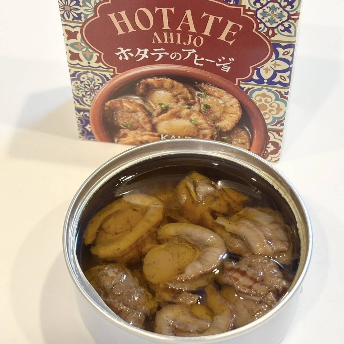 カルディ「ホタテのアヒージョ」缶