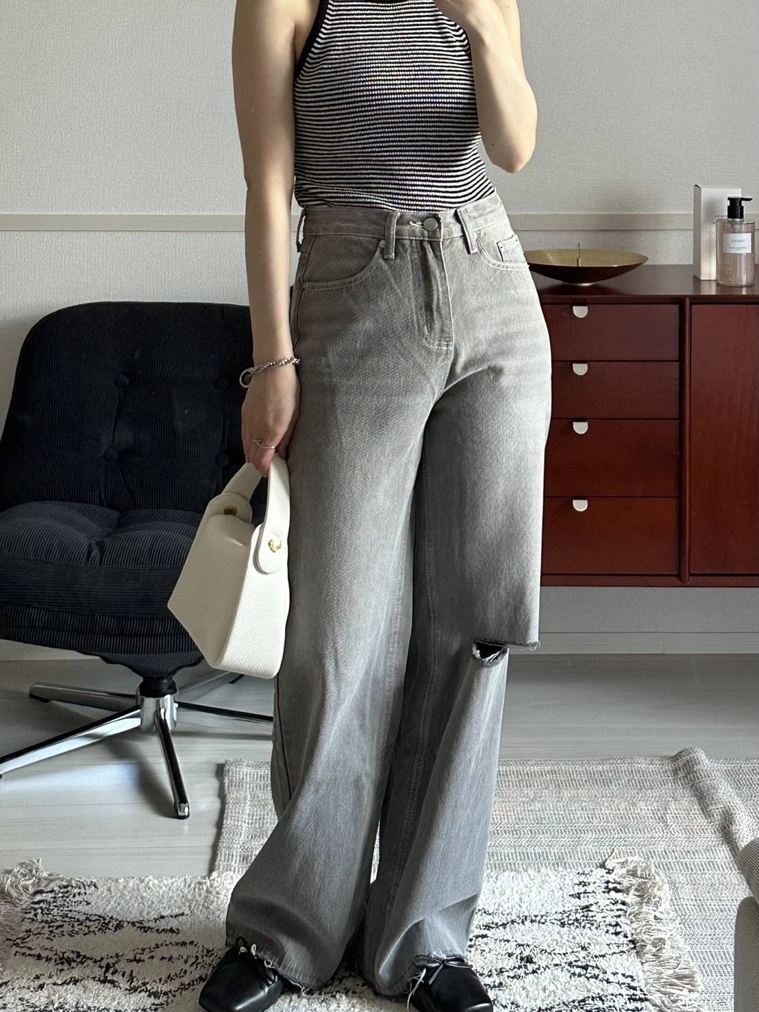 カットオフデニムコーデ