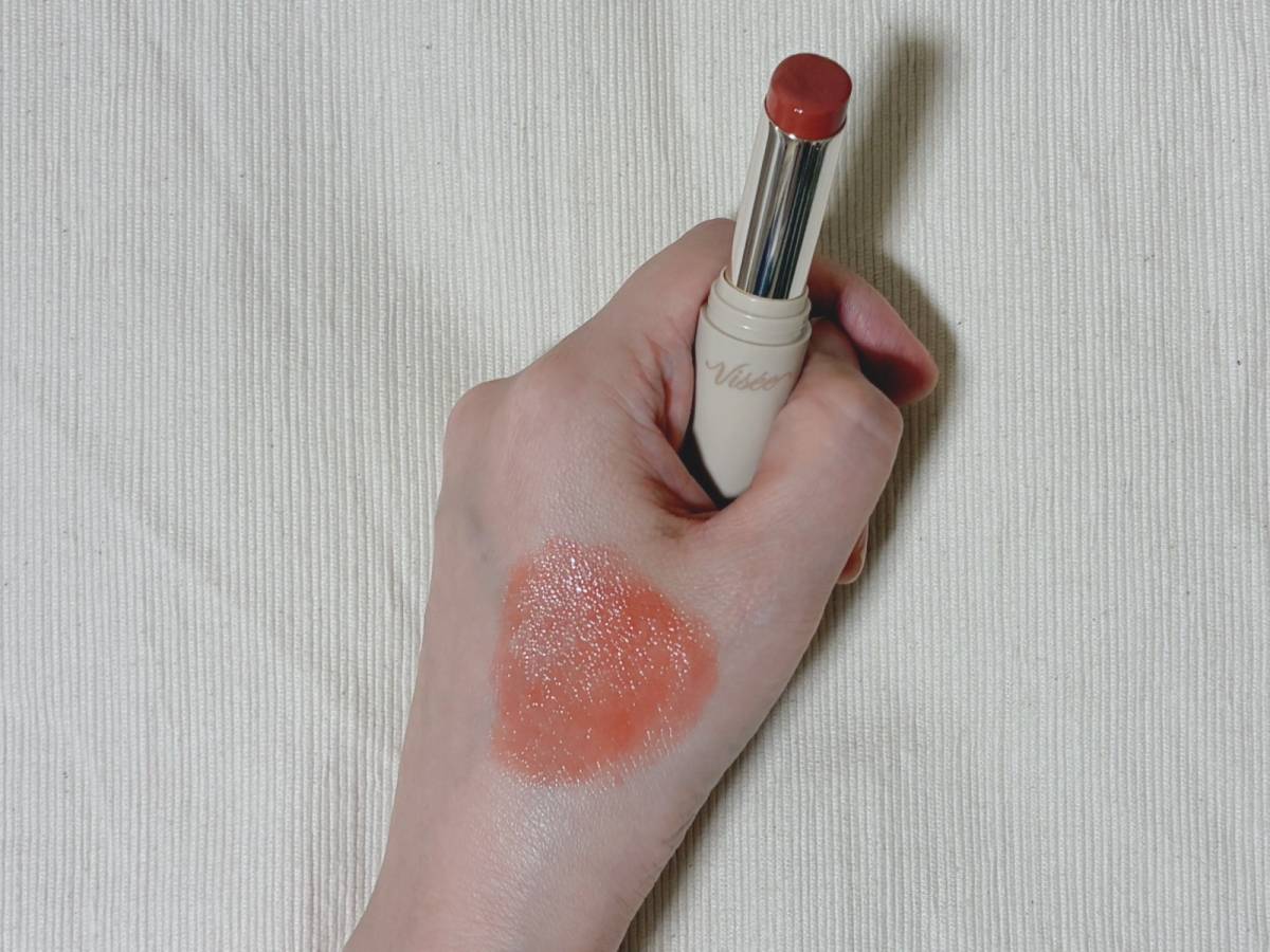 Visee ヴィセ エッセンス プランプバーム RD480 ミスティフィグ スウォッチ 本体 筆者手