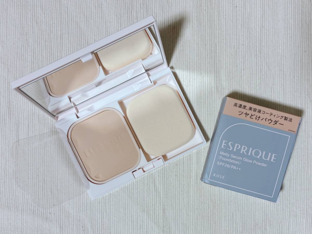 ESPRIQU エスプリーク メルティセラム グロウパウダー OC-405 オークル リフィルパケ 本体 蓋開け