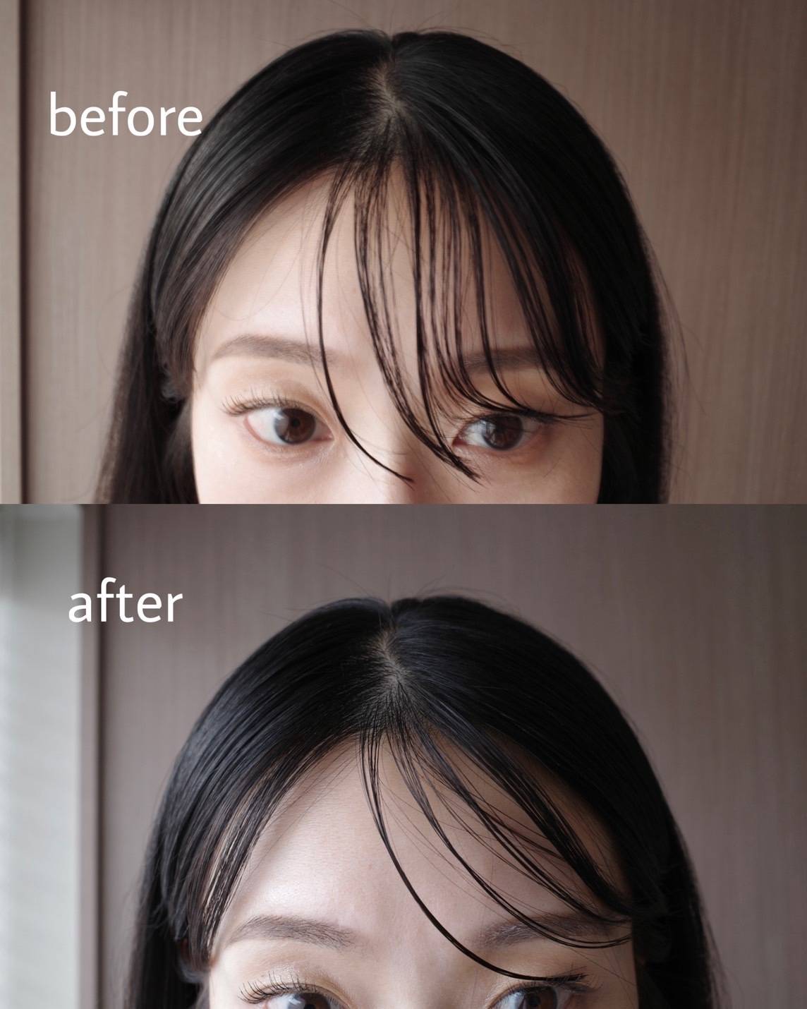 いち髪ヘアコームで仕上げた前髪