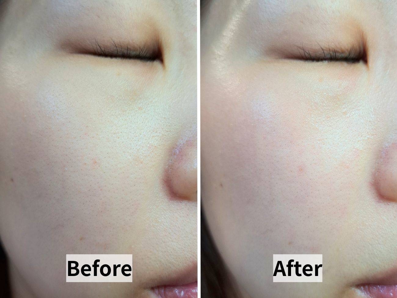 RIMMEL LONDON(リンメル ロンドン) ザ マルチタスカー プライマーの仕上がりビフォーアフター比較画像