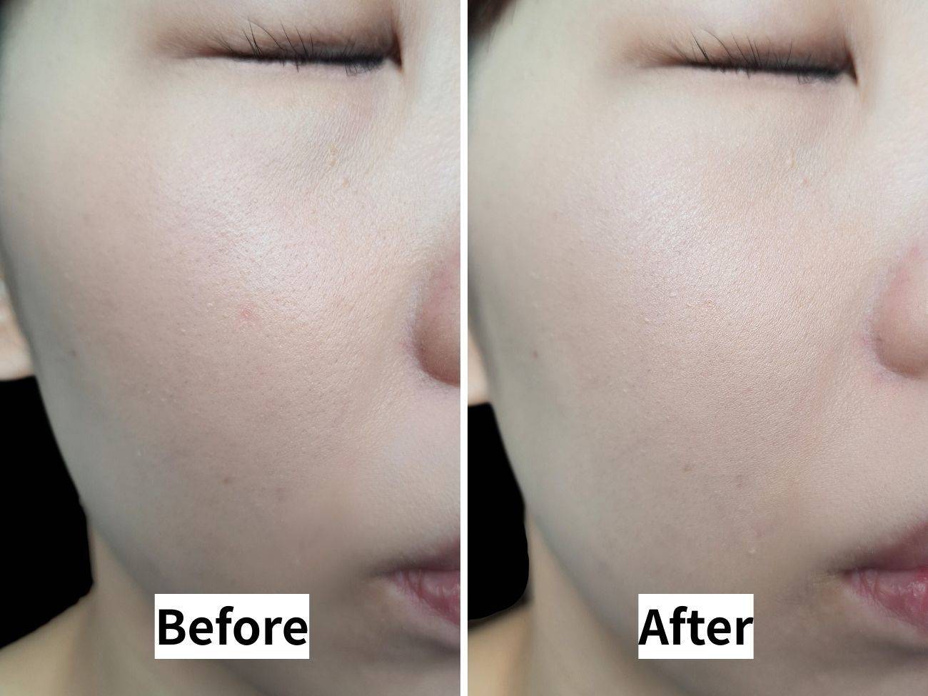 excel(エクセル) エクストラリッチ セラムインパウダー EX02 グロウベージュの仕上がりビフォーアフター比較