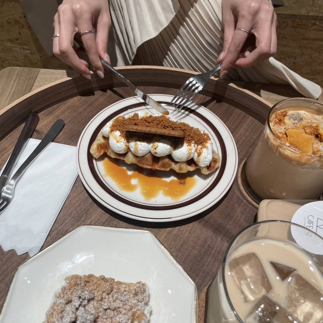 チーズケーキとクロッフル