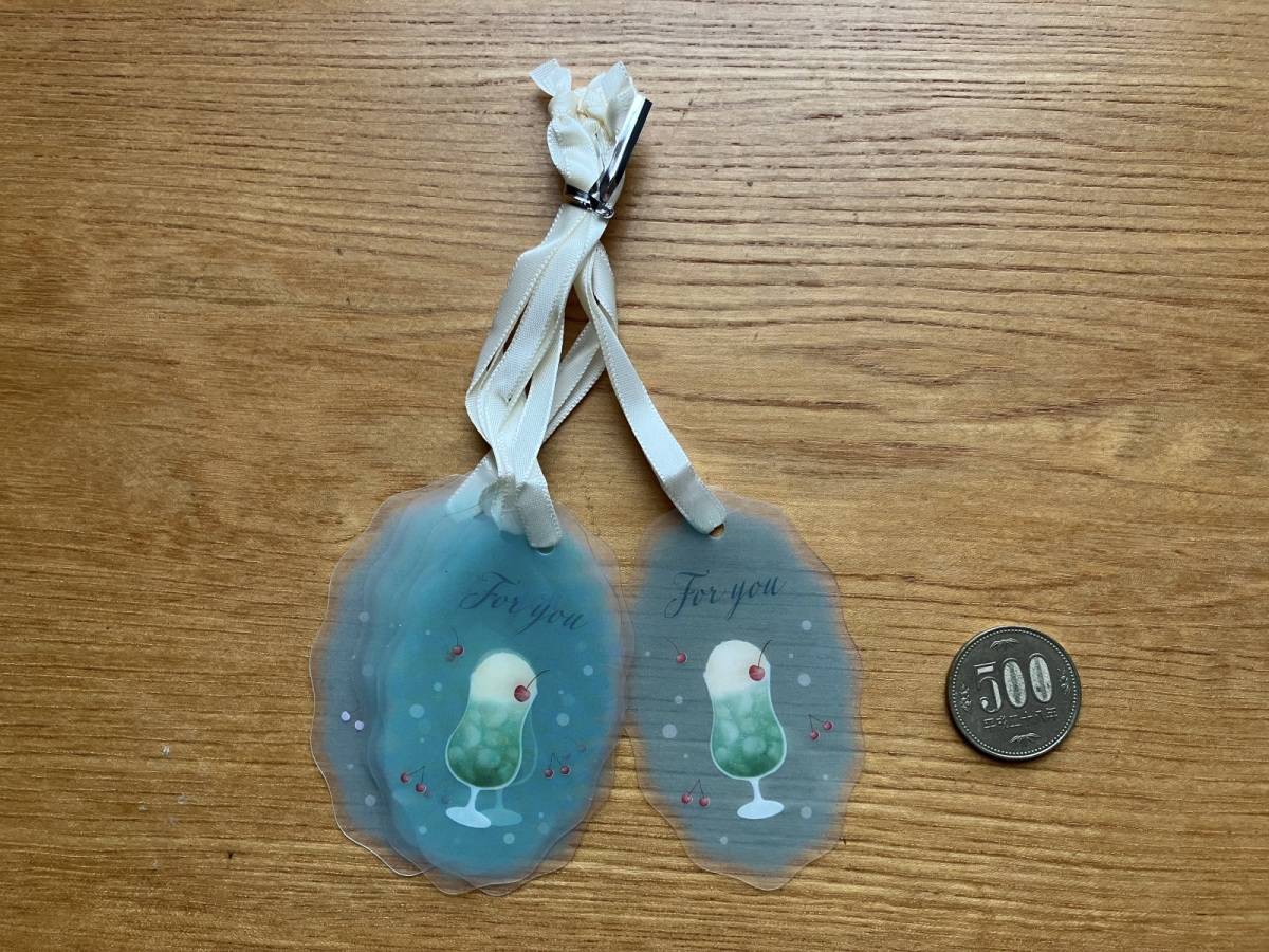 ダイソーのクリアギフトタグ(ひまわり、クリームソーダ、5枚)