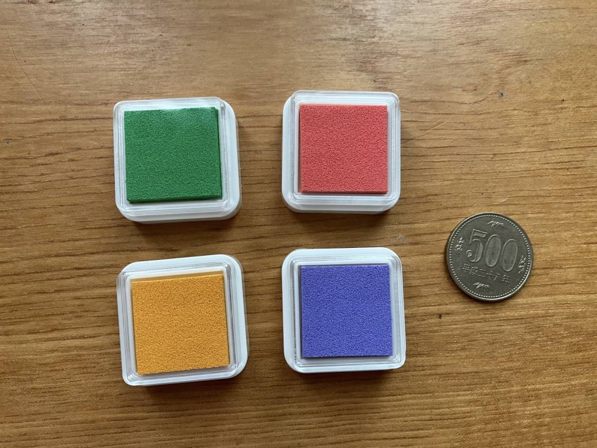 ダイソーのスタンプパッド(パステル、4色セット)