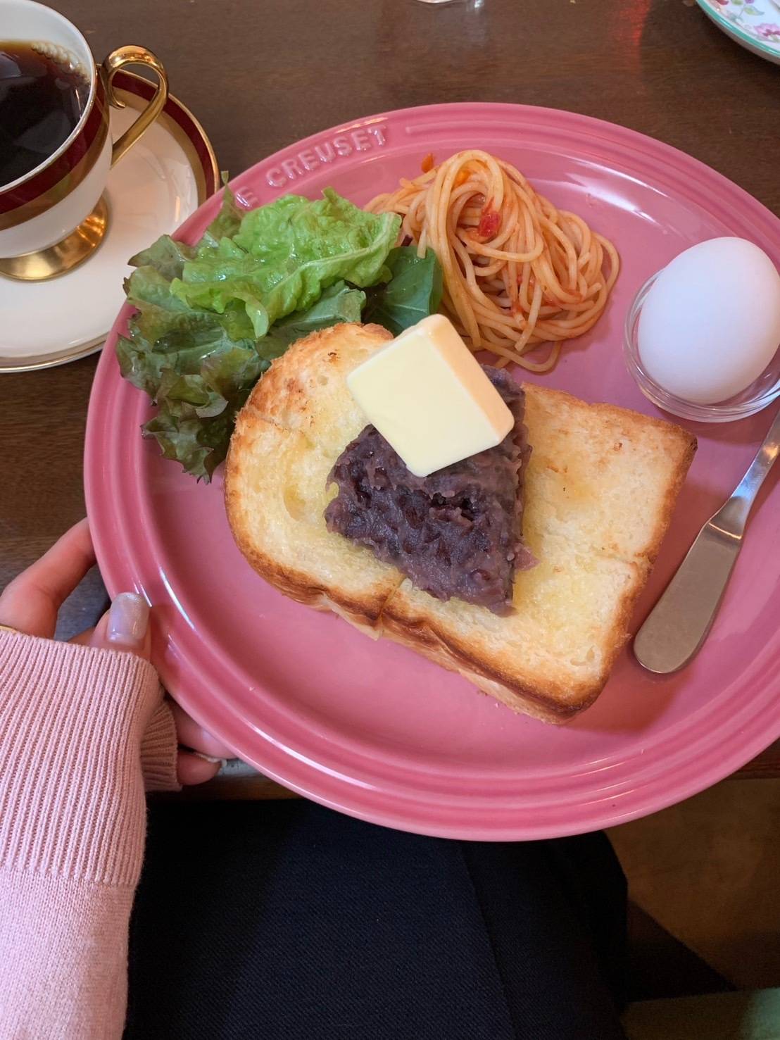 モーニングの小倉トースト