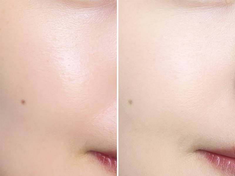 エクセルセラムインパウダーを塗った比較画像