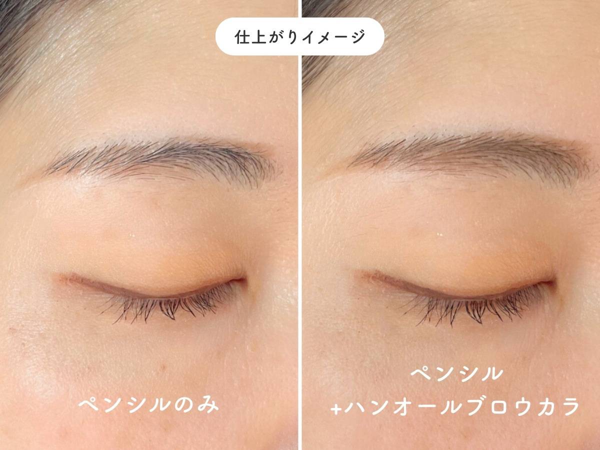 ロムアンド ハンオールブロウカラ 02マイルドウッディーの仕上がりイメージ