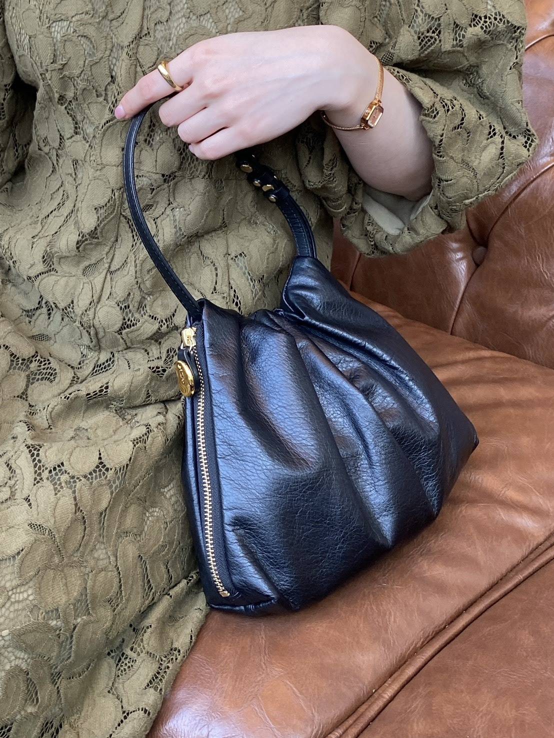 gemeil レザーワンハンドルバッグ