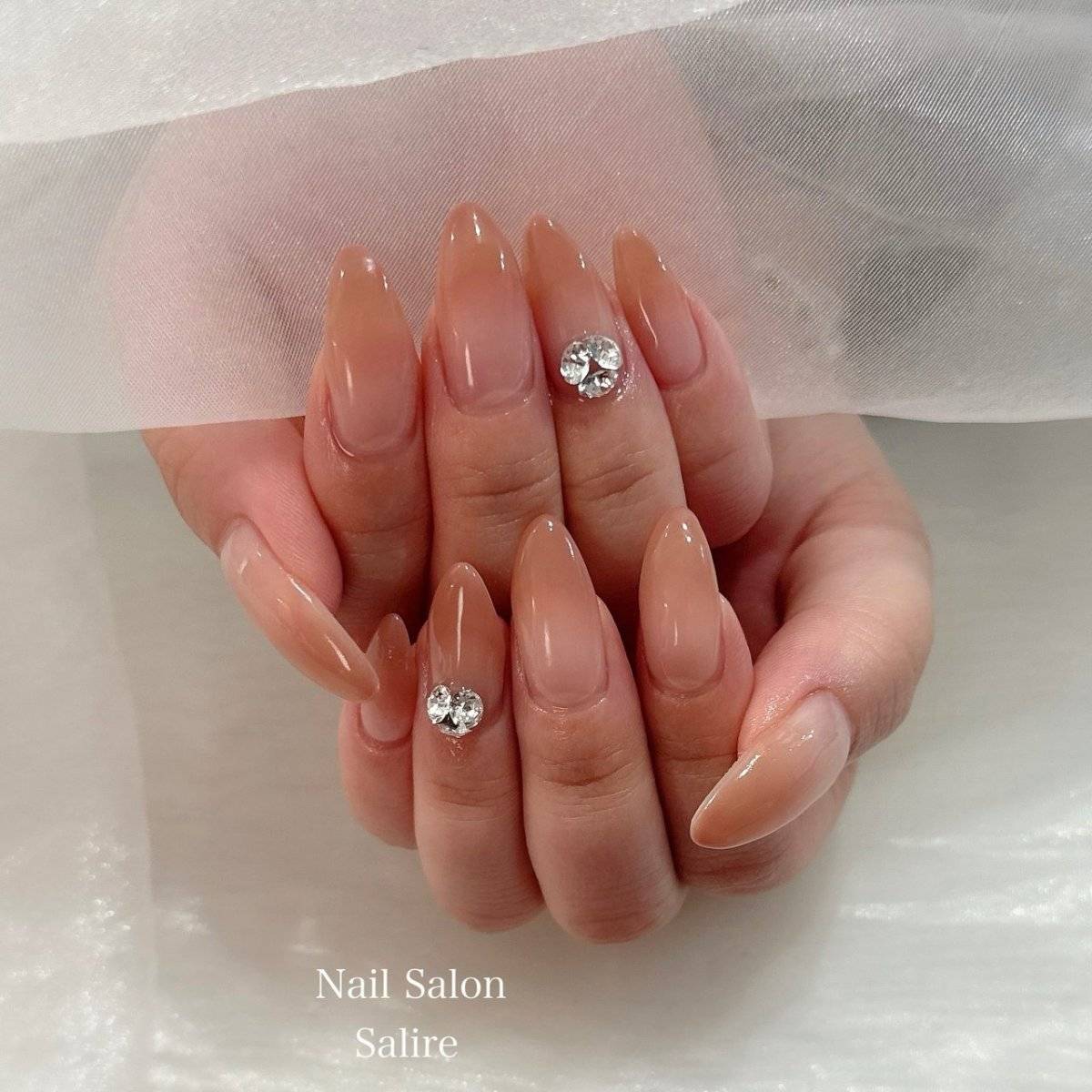 オレンジベージュネイル