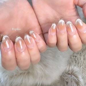  オレンジベージュネイル 