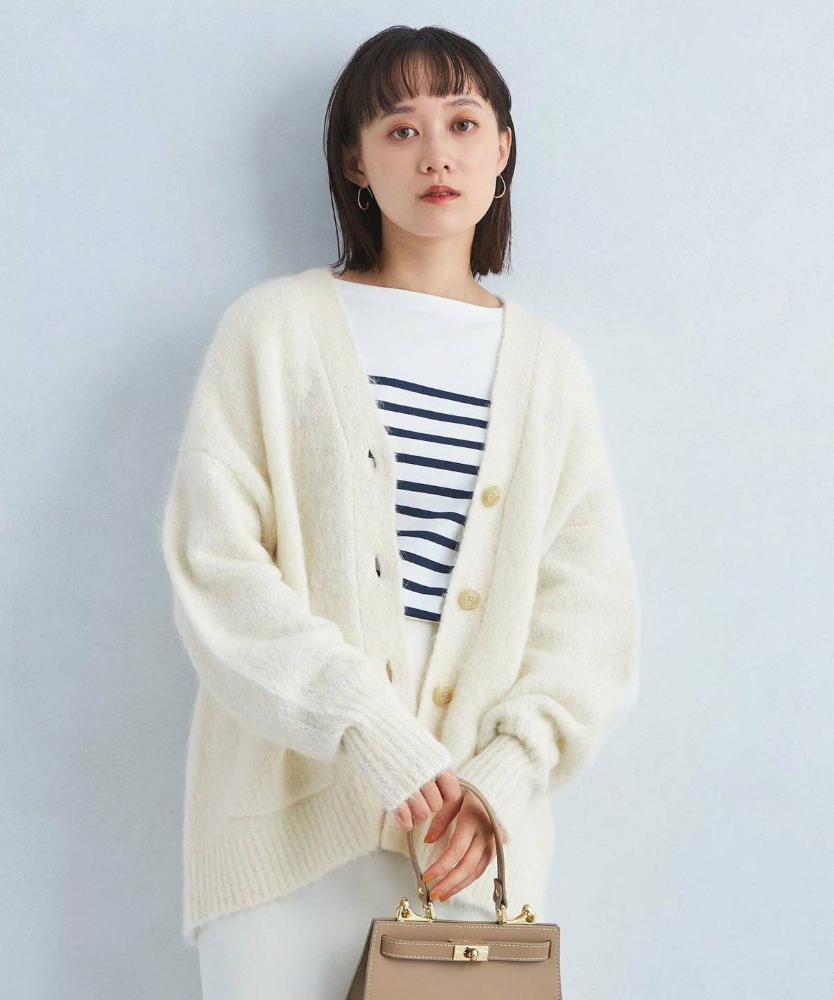 UNITED ARROWS LTD. OUTLET アルパカシャギー Vネックカーディガン