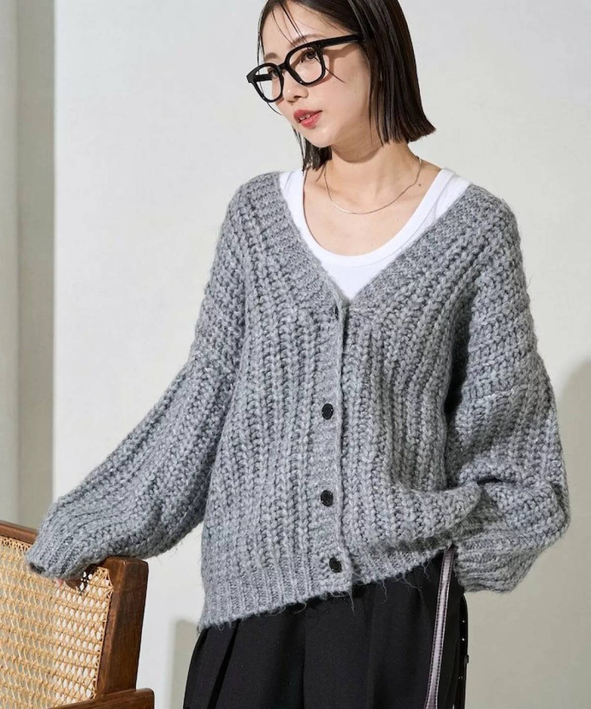 FREAK’S STORE 手編み風 ゆるふわ ニット カーディガン