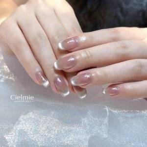  クリアピンクネイル 