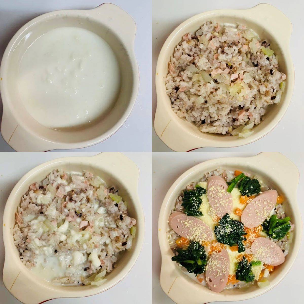 ニッスイ公式の「おさかなのソーセージのドリア」のレシピ