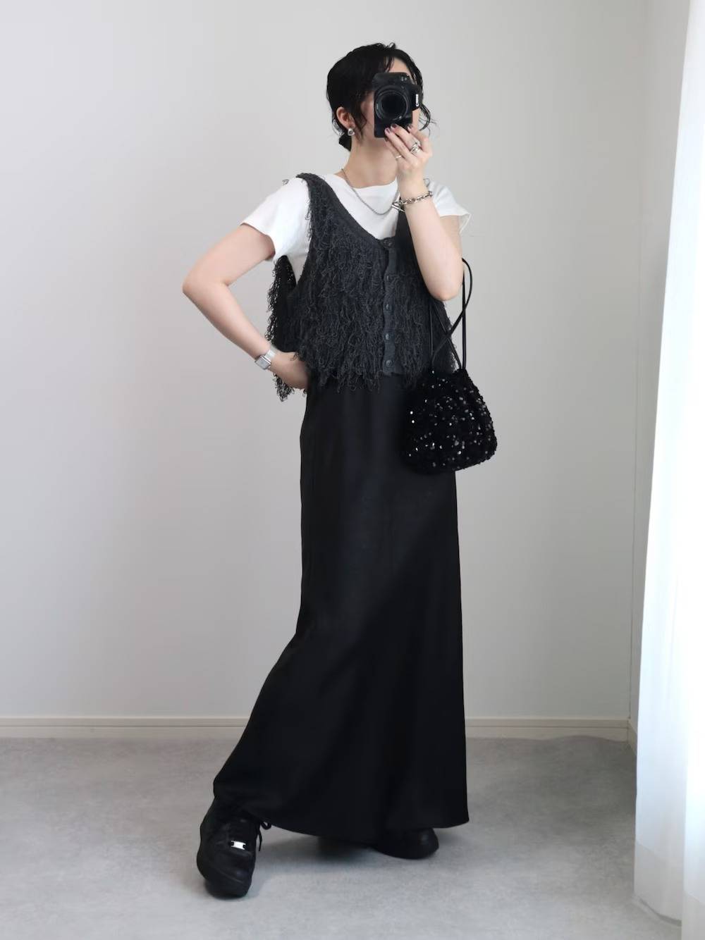 トップスの重ね着が◎