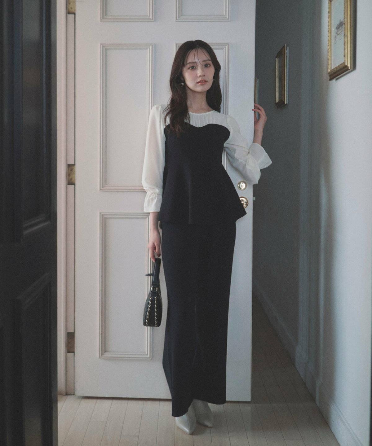 セットアップコーデの女性