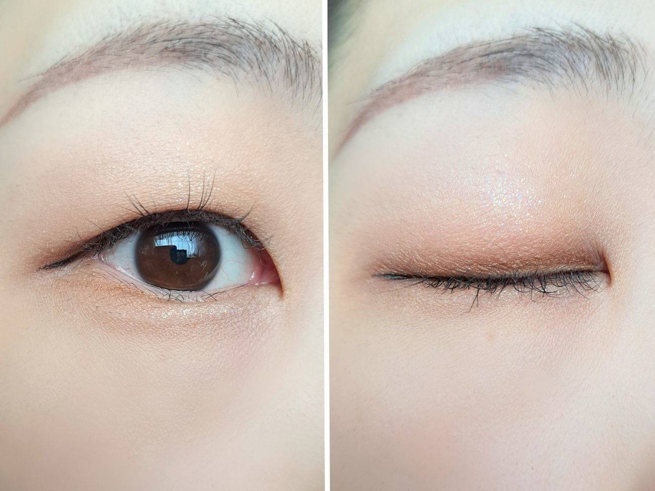 キス ズームアイポーション 01 アーモンドミストを使用したアイメイク