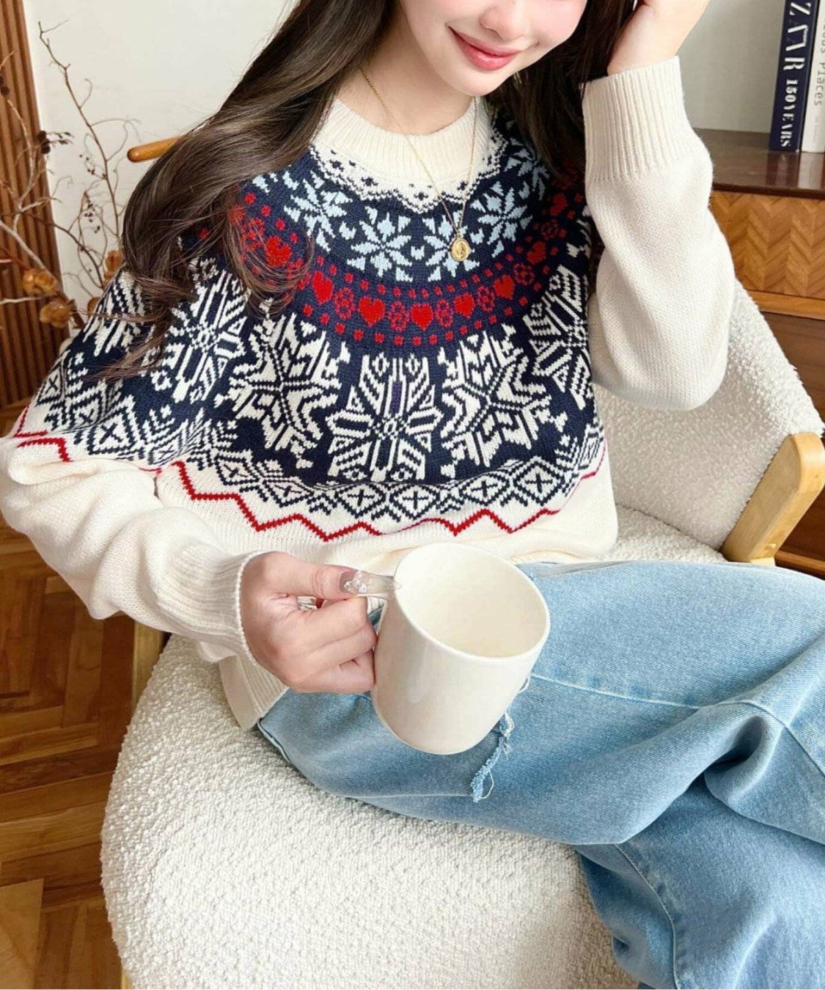 パンツコーデの女性