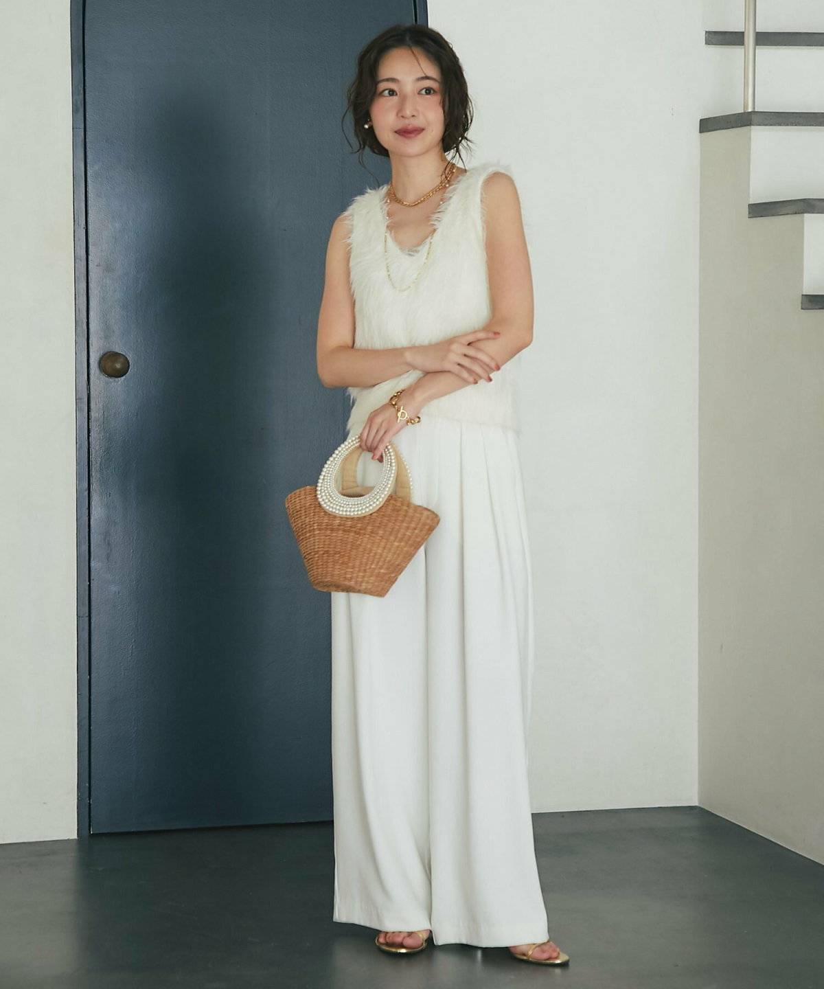 オールホワイトコーデ