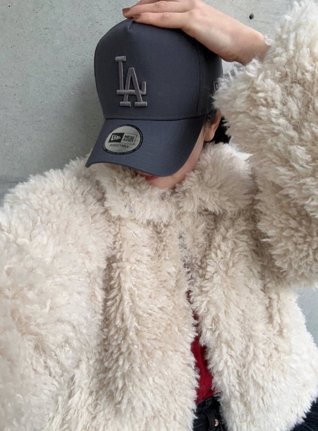 ベージュのファーコート