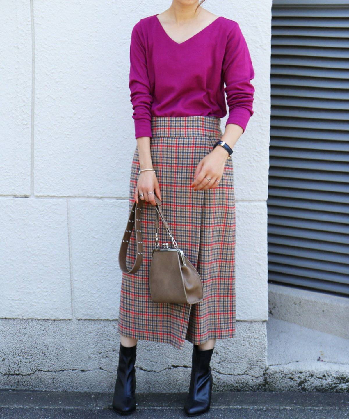 カットソー×スカートスタイル