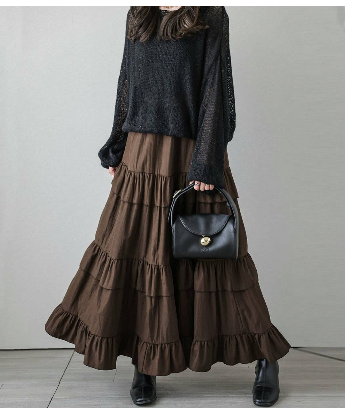 ロングスカートを使ったコーデ