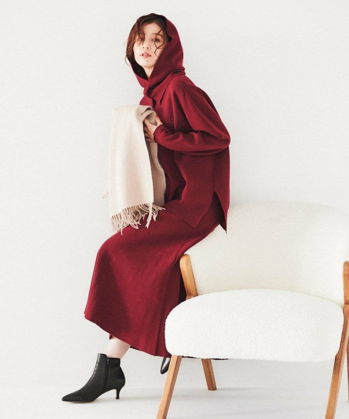 セットアップコーデの女性