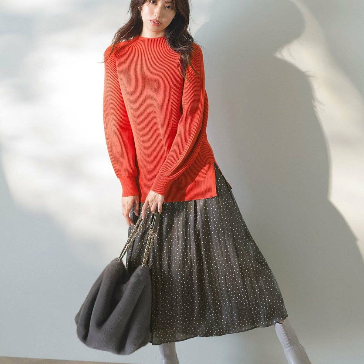 冬コーデの女性