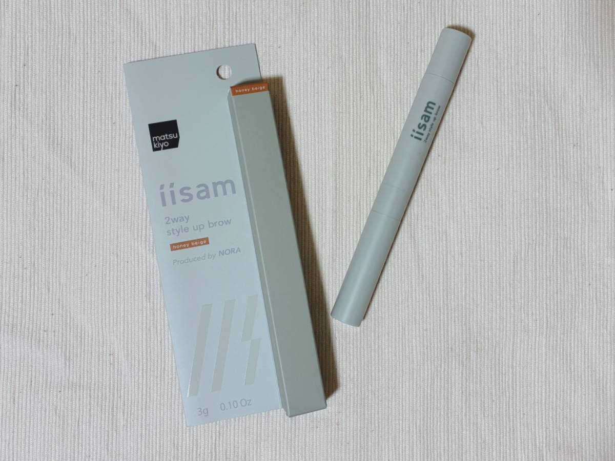 iisam イイサム 2ウェイスタイルアップブロウ ハニーベージュ マツキヨ 眉ペンシル 眉マスカラ 本体 パケ