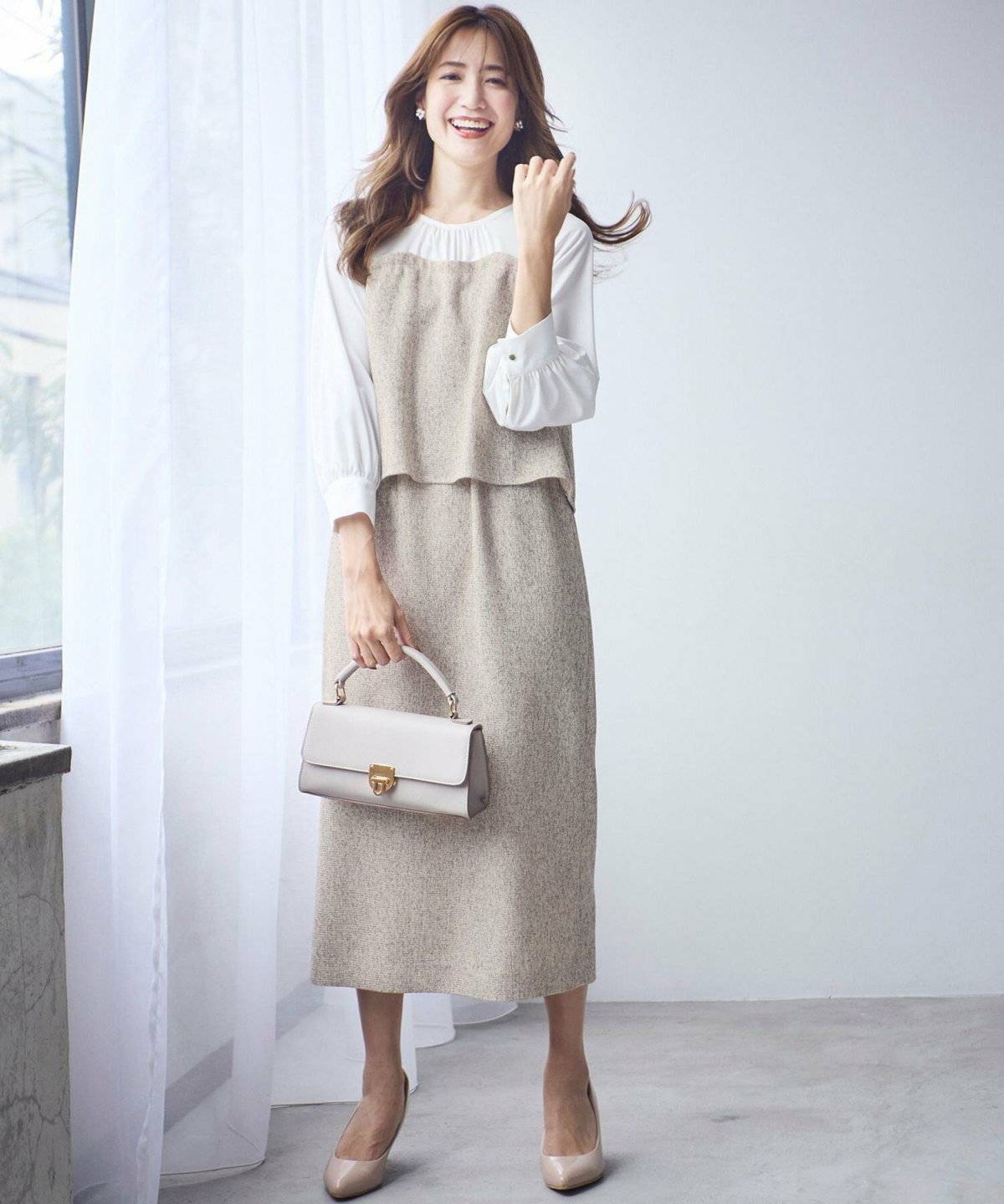 オールホワイトコーデ