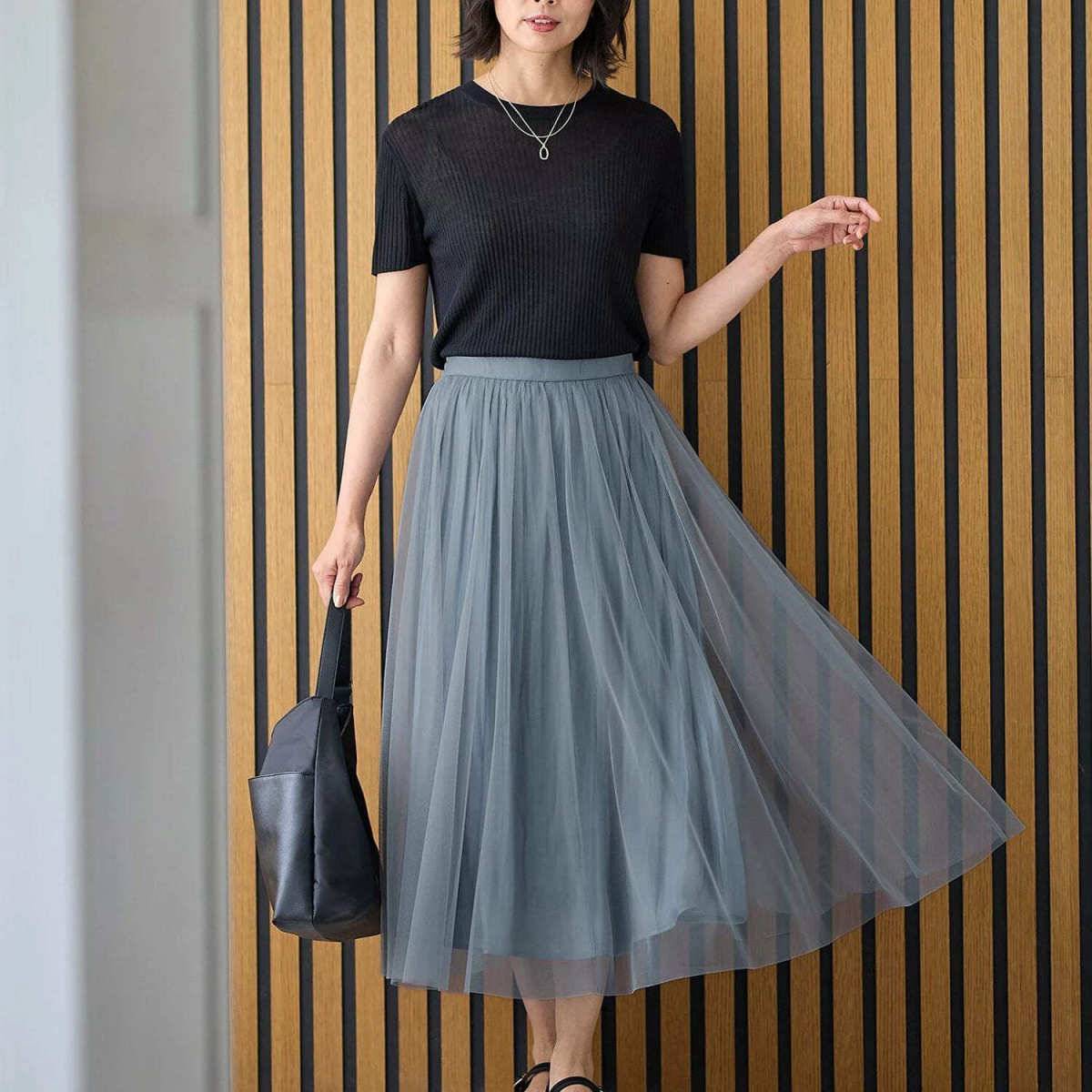 チュールスカートコーデ